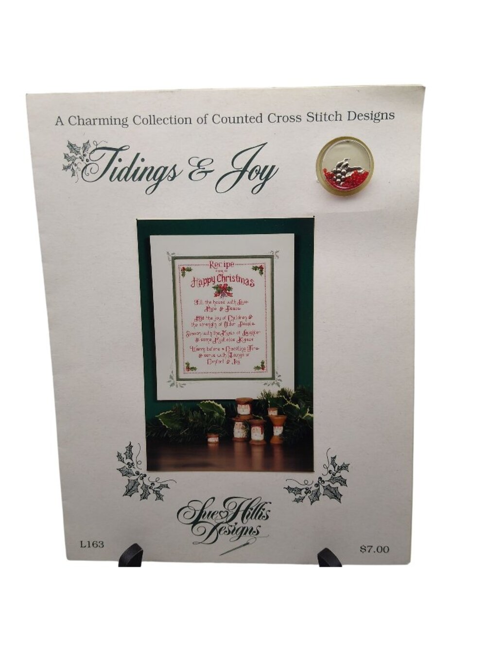 Vintage Cross Stitch Patterns, Tidings and Joy L163, Sue Hillis Designs 1998